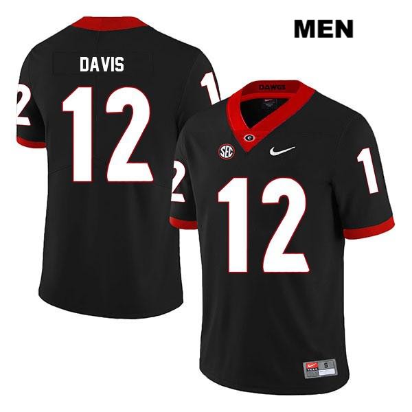 Georgia Bulldogs Men's Rian Davis #12 NCAA Legend Authentic Black Nike Stitched College Football Jersey JKL2656ZD
